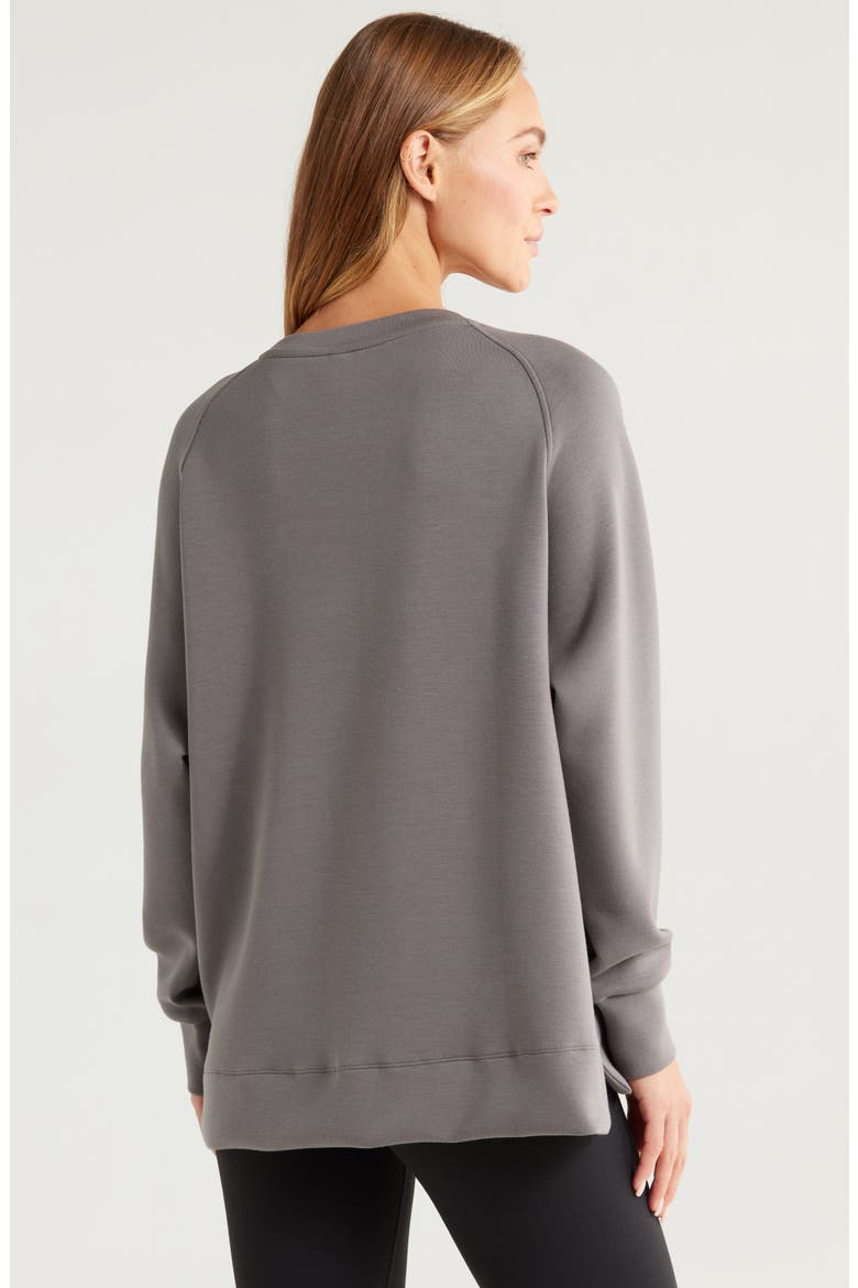 Soft Scuba Knit Oversize Crewneck Sweatshirt, Alternate, color, GREY KITTEN