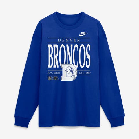 Men's Nike Royal Denver Broncos Red Zone Long Sleeve Max90 T-Shirt
