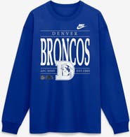 Nike Men's Nike Royal Denver Broncos Red Zone Long Sleeve Max90 T-Shirt