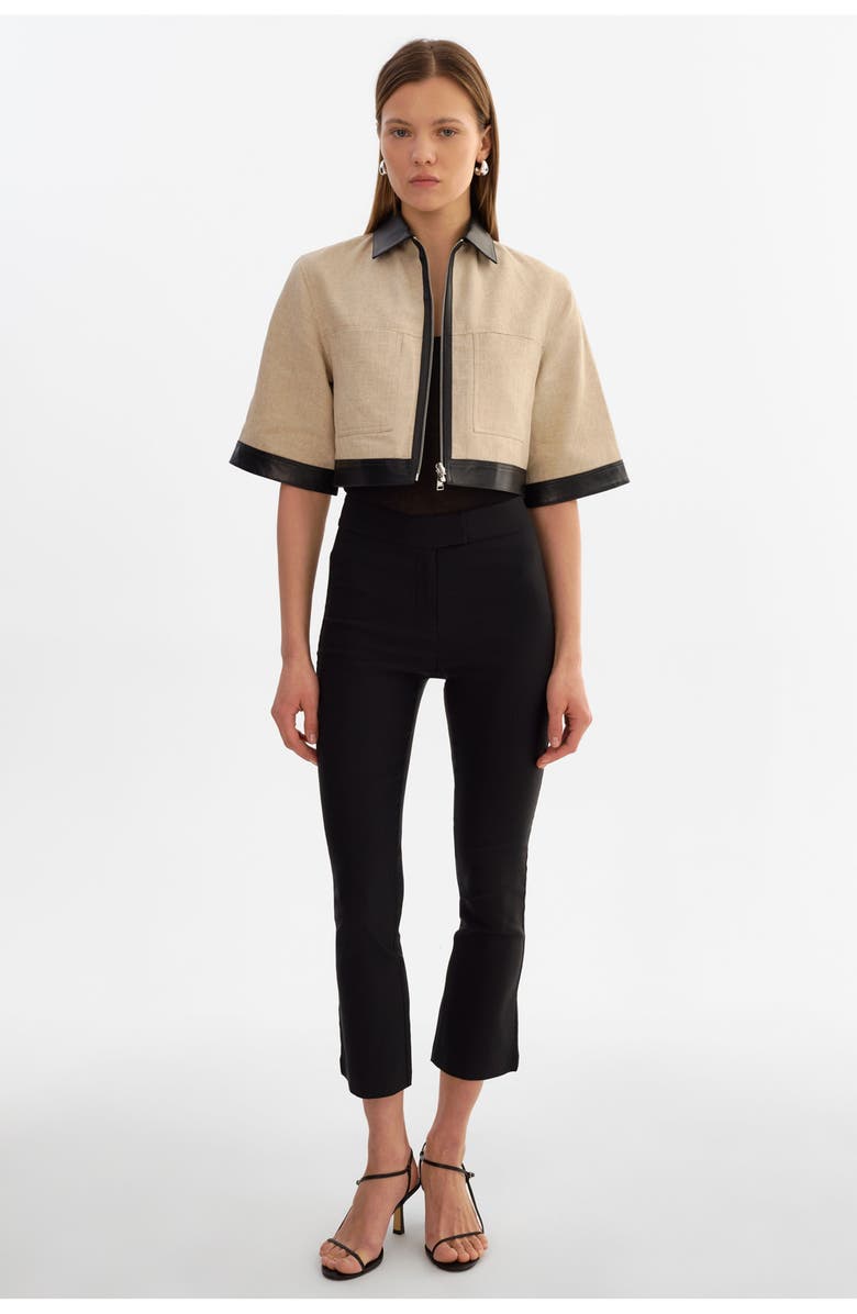 LAMARQUE Caprice | Short Sleeve Jacket, Alternate, color, Black/Beige