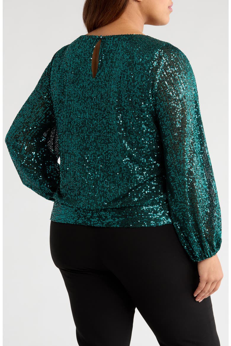 Sequin Tie Hem Top, Alternate, color, EMERALD