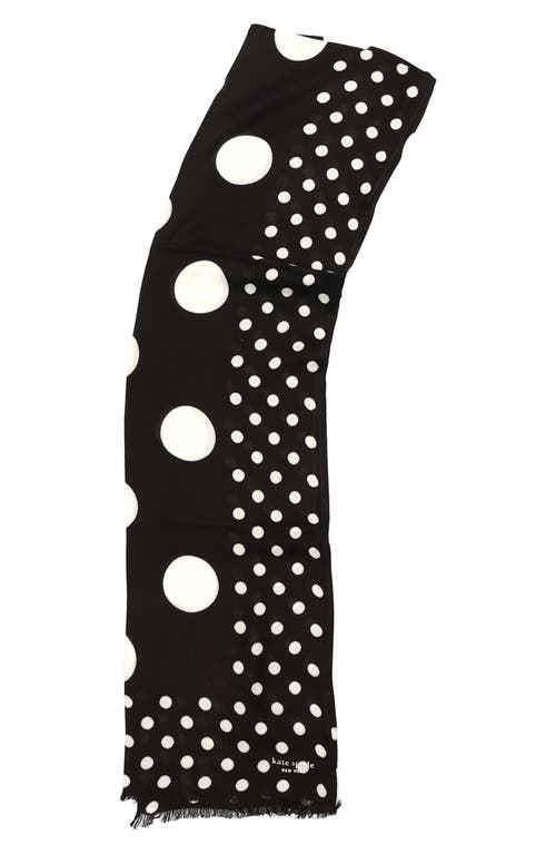 Shop Kate Spade New York Breezy Dot Oblong Scarf In Black/cream