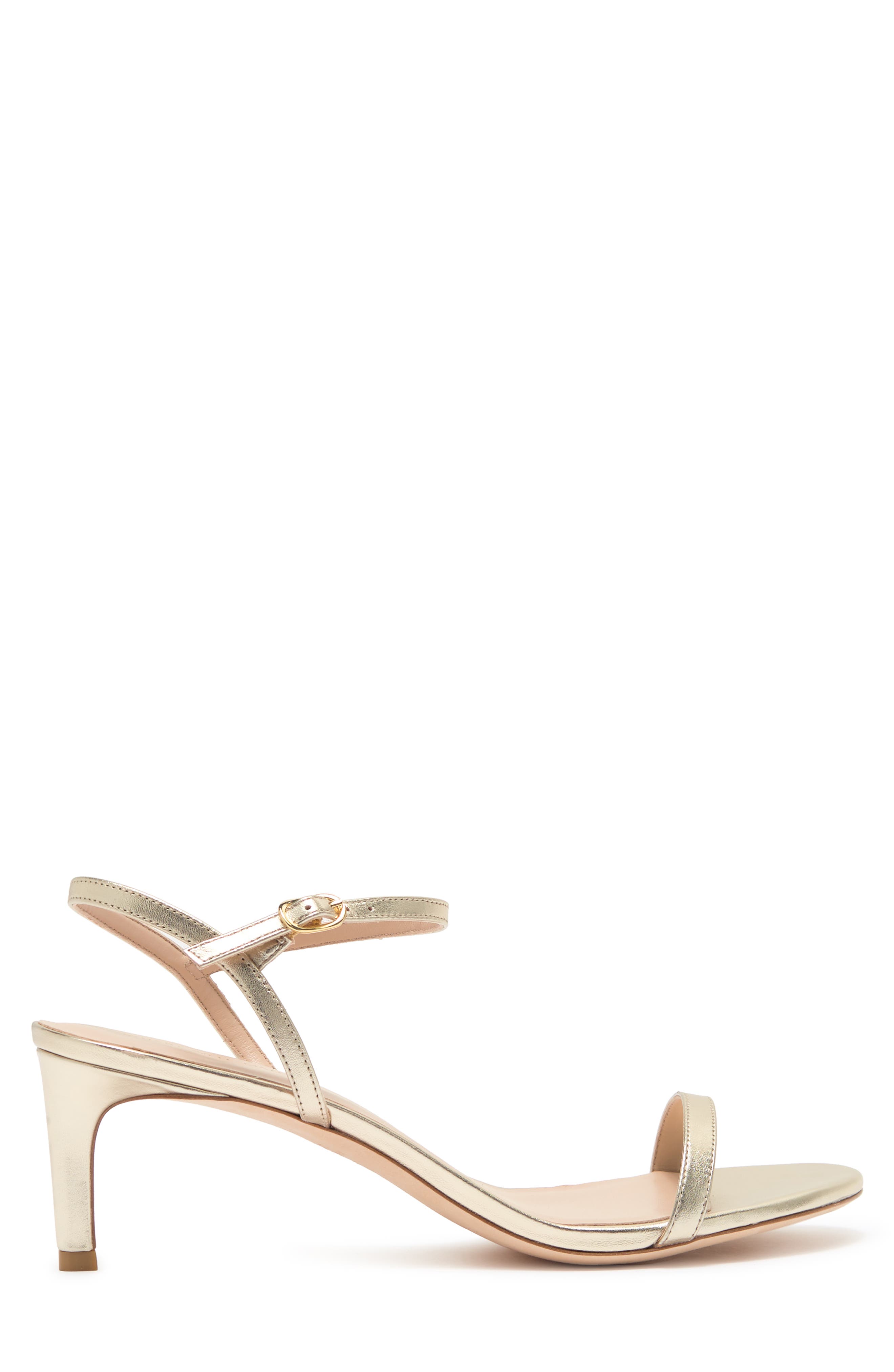 Stuart Weitzman Dancer Metallic Leather Stiletto Sandal, Alternate, color, Platino
