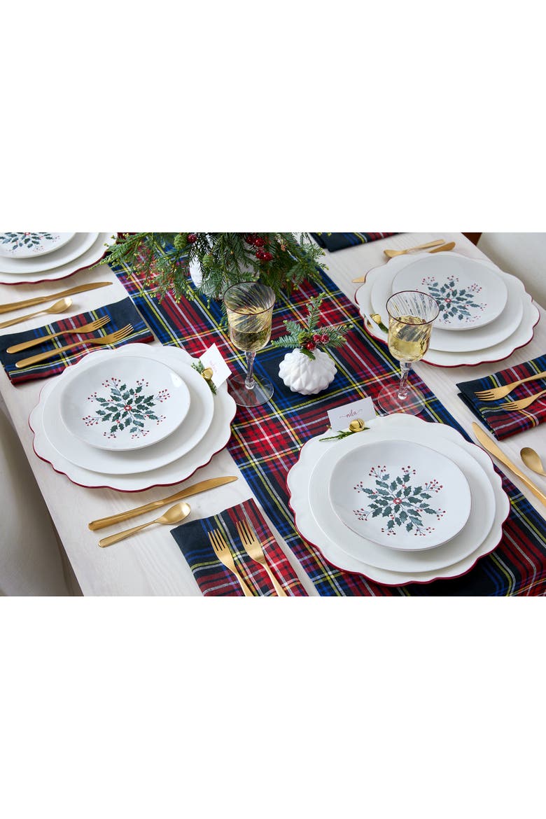 Linen Placemats Set of 4, 14 x 19" - Stewart Plaid, Alternate, color, Black