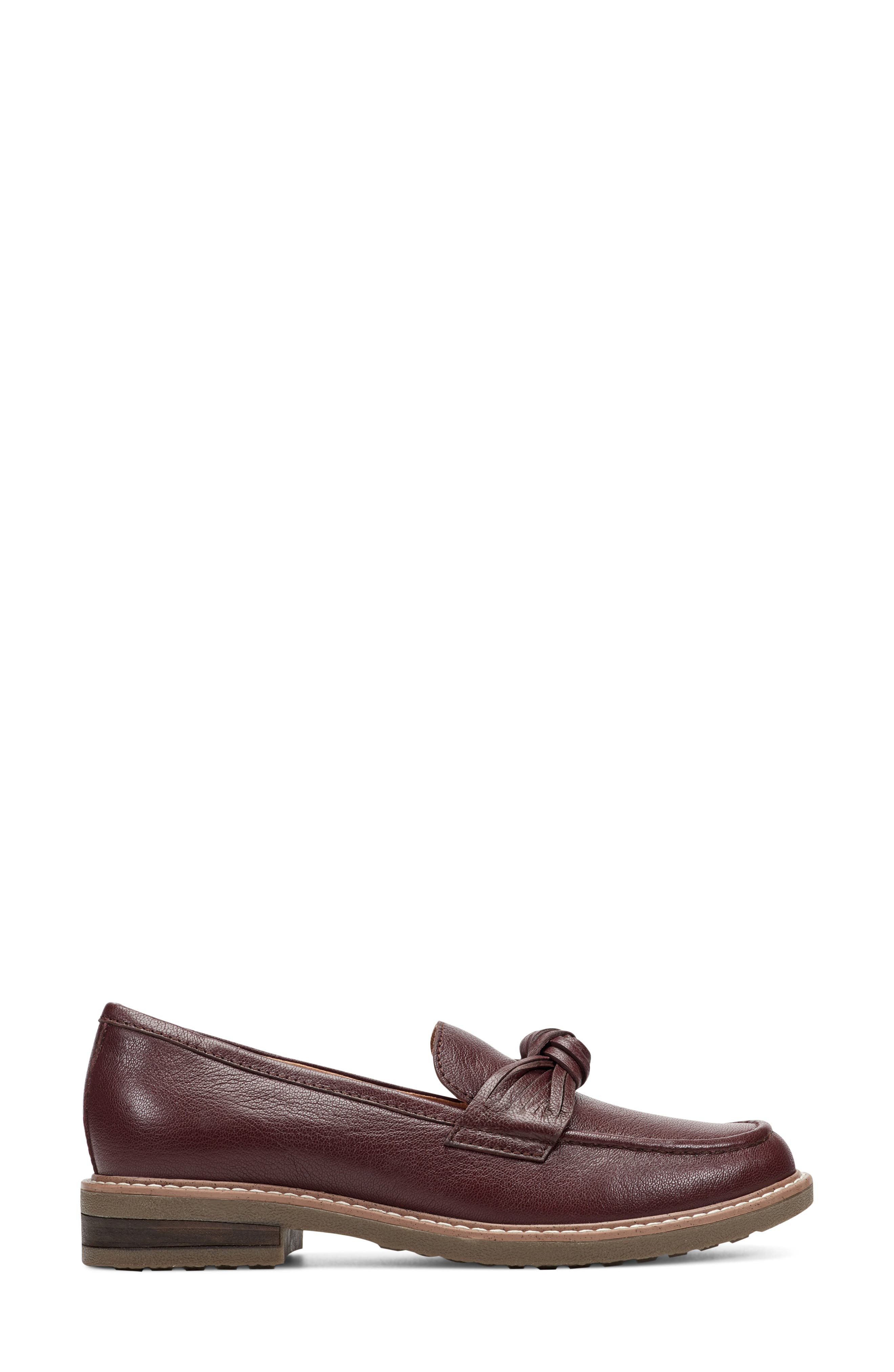 Jade Knot Detail Loafer, Alternate, color, DARK RED