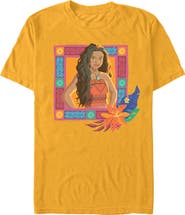 Moana Mens Moana Colorful Floral Portrait T Shirt