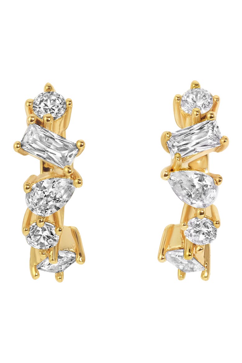 Mavis Huggie Hoop Earrings, Alternate, color, GOLD
