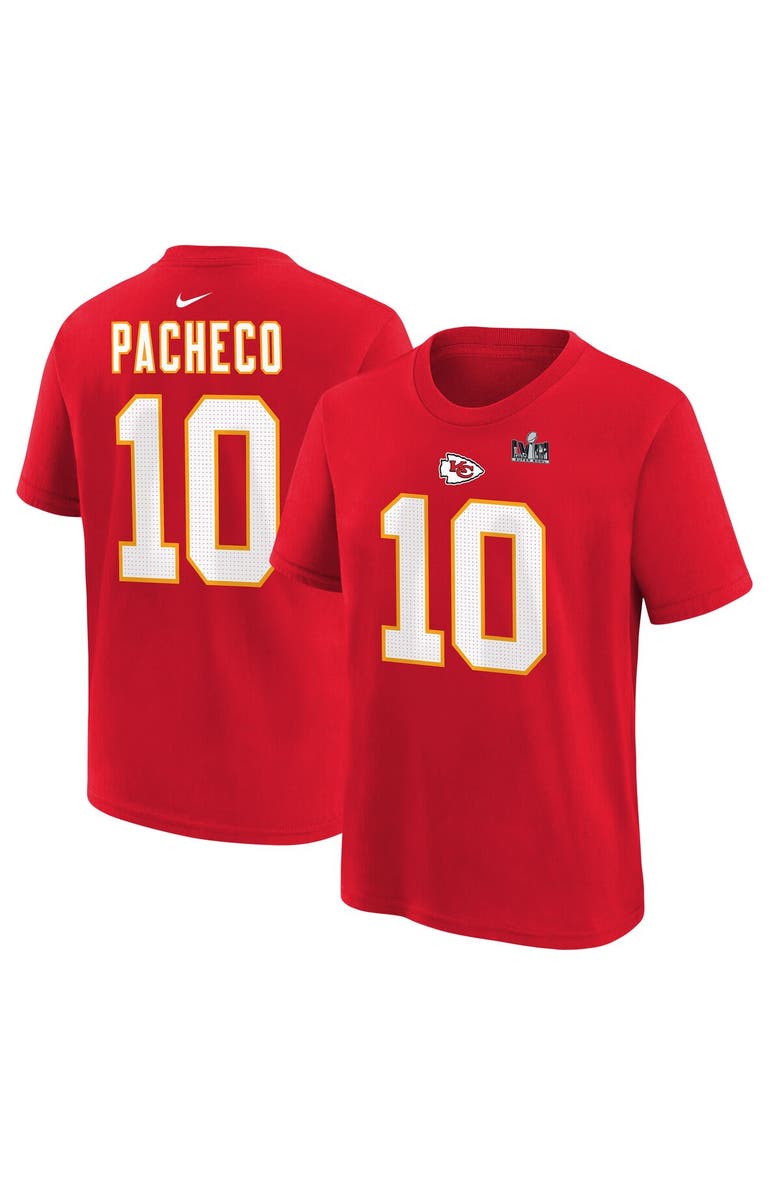Nike Youth Nike Isiah Pacheco Red Kansas City Chiefs Super Bowl LVIII Name & Number T-Shirt, Alternate, color, 