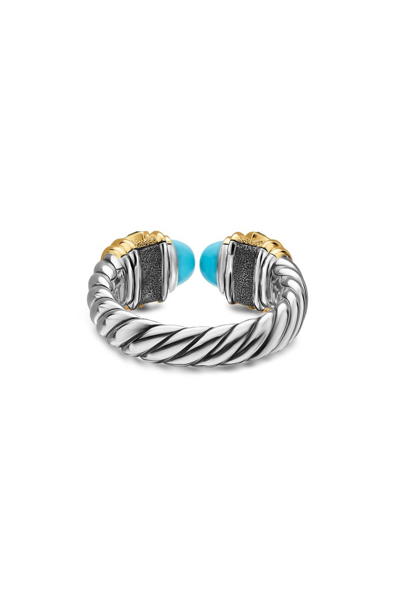 David Yurman Renaissance<sup>®</sup> Color Ring in Sterling Silver with 14K Yellow Gold, 9.9mm, Alternate, color, Reconstituted Turquoise
