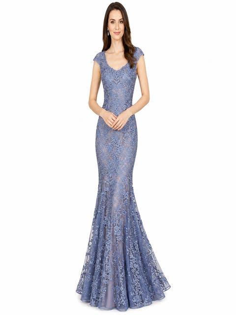 Sleeveless Mermaid Lace Embroidered Gown
