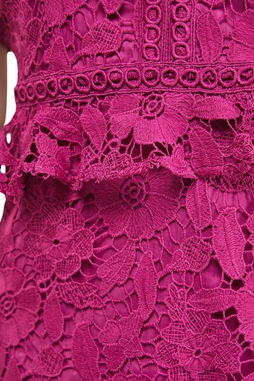 Oasis Lace Trim Detail Frill Sleeve Mini Dress In Pink
