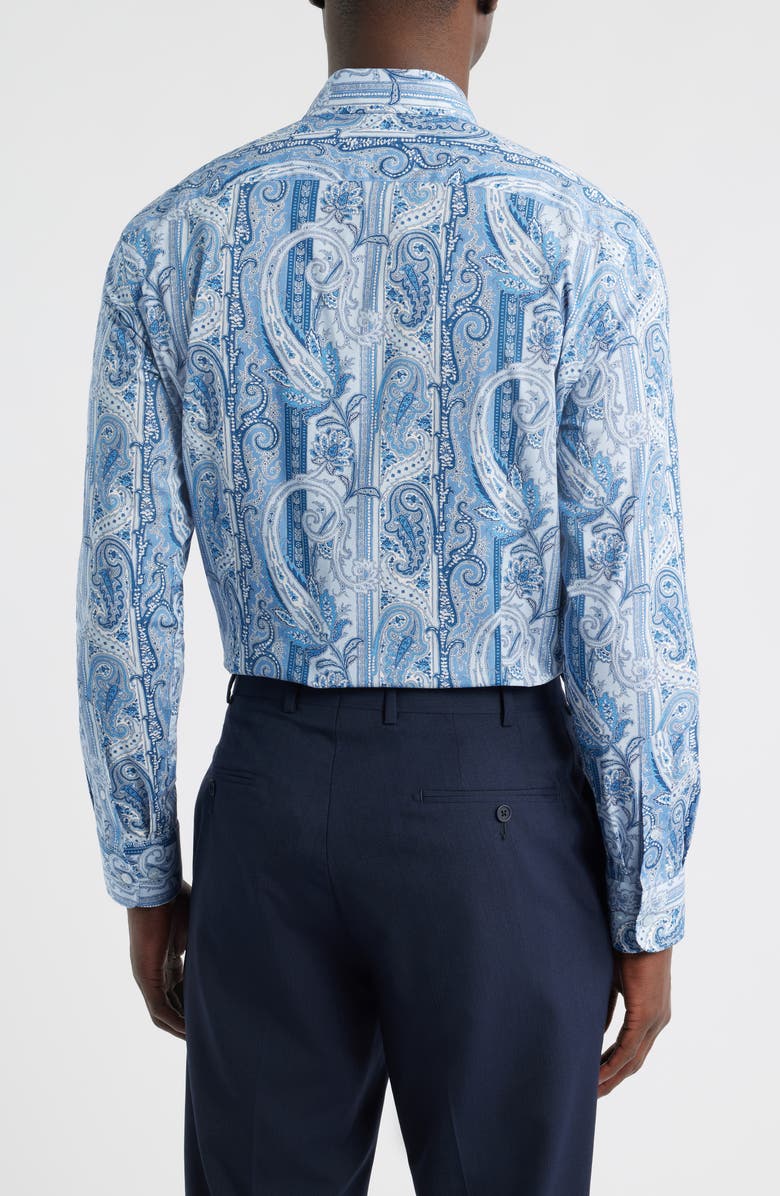 Etro Roma Stretch Cotton Dress Shirt, Alternate, color, Printed Azure Base