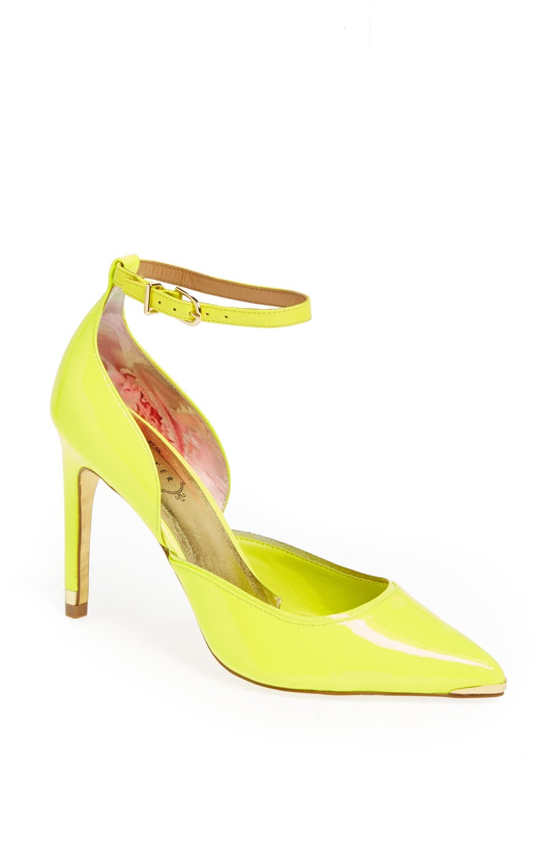 'Hariette' Patent Leather Pump, Main, color, YELLOW PATENT