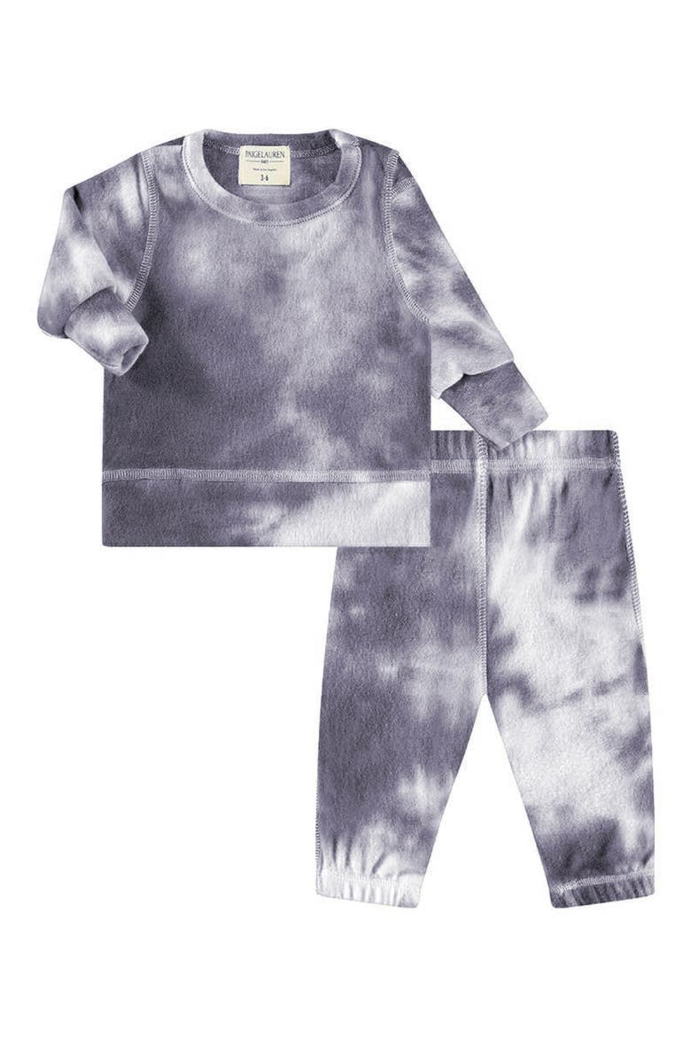 Hacci Tie Dye Long Sleeve Top & Pants Lounge Set, Main, color, GRAY