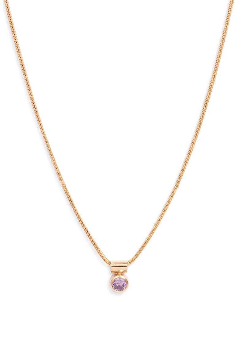 Ellie Birthstone Pendant Necklace, Main, color, GOLD / JUNE