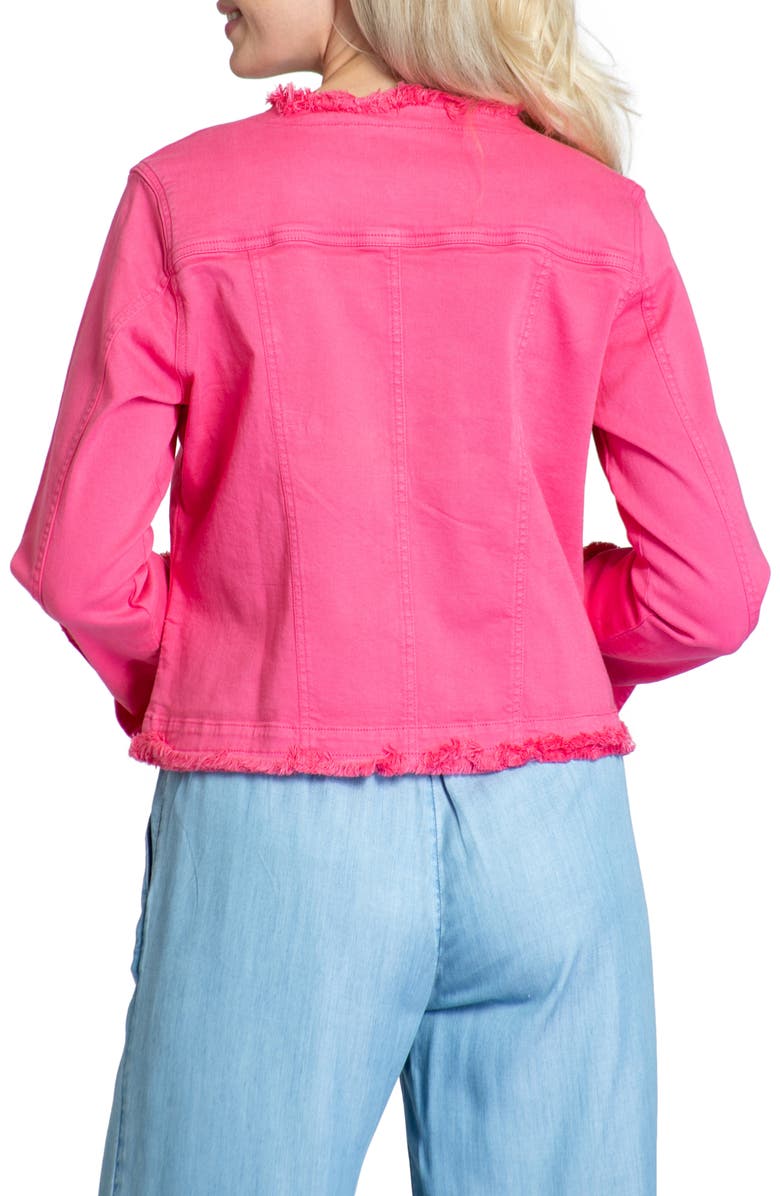 APNY Frayed Collarless Denim Jacket, Alternate, color, 