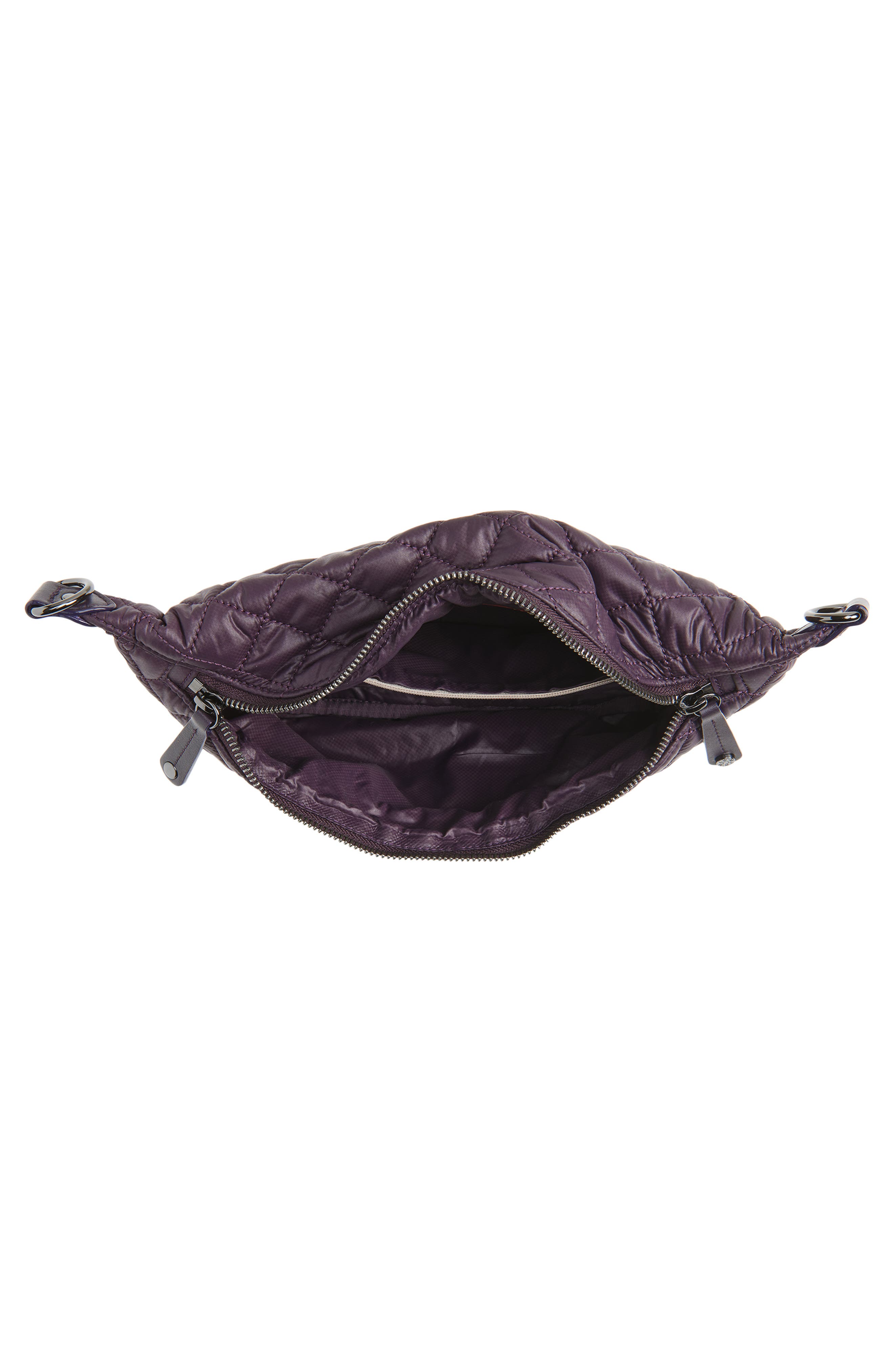 MZ Wallace Small Crosby Quilted Nylon Convertible Sling Bag, Alternate, color, Raisin