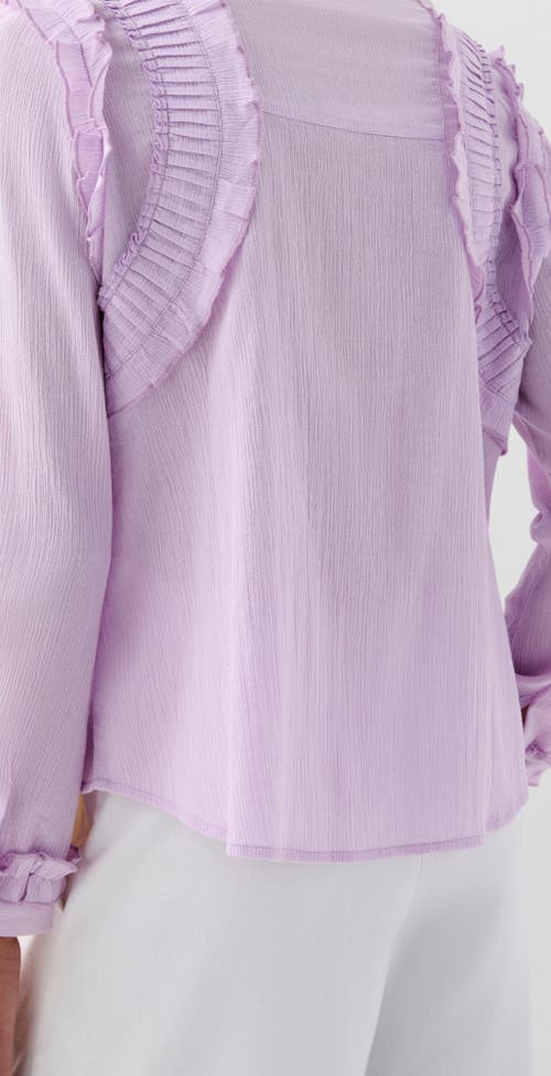 Scalpers Pleats Frill Shirt In Purple