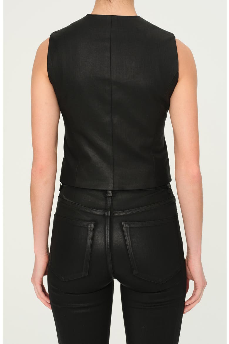 Wax Coated Vest, Alternate, color, BLACK COATED
