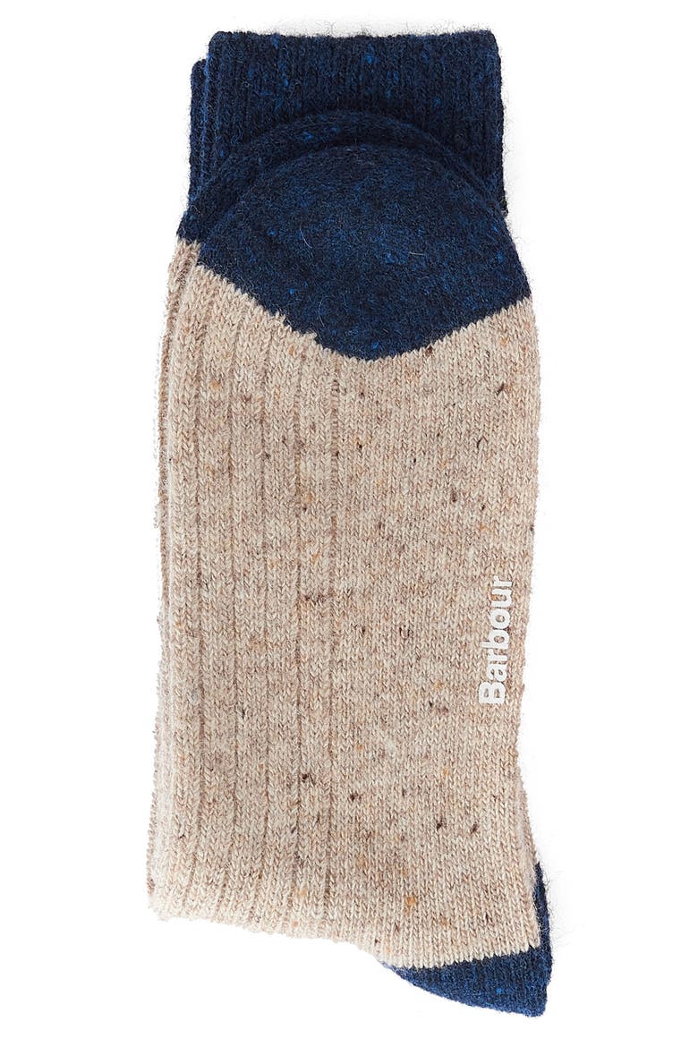 Houghton Wool Blend Boot Socks, Alternate, color, STONE/NAVY