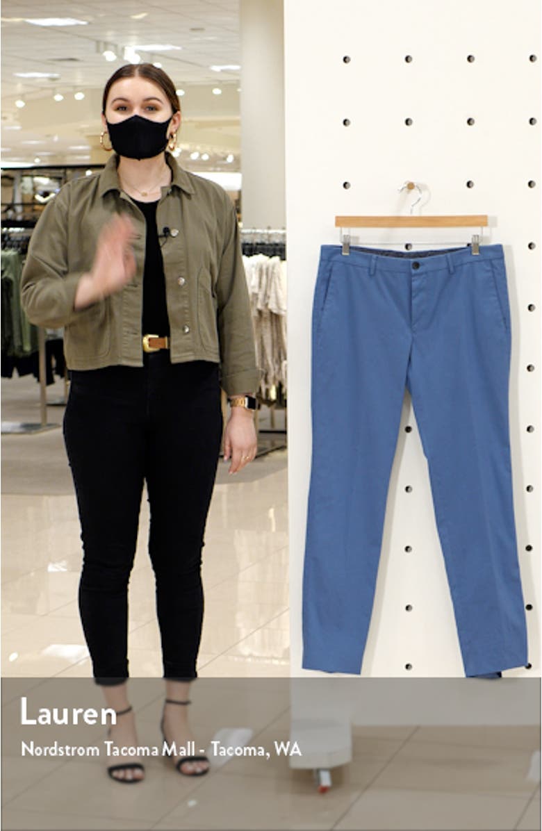 Stanino Flat Front Stretch Cotton Dress Pants, sales video thumbnail