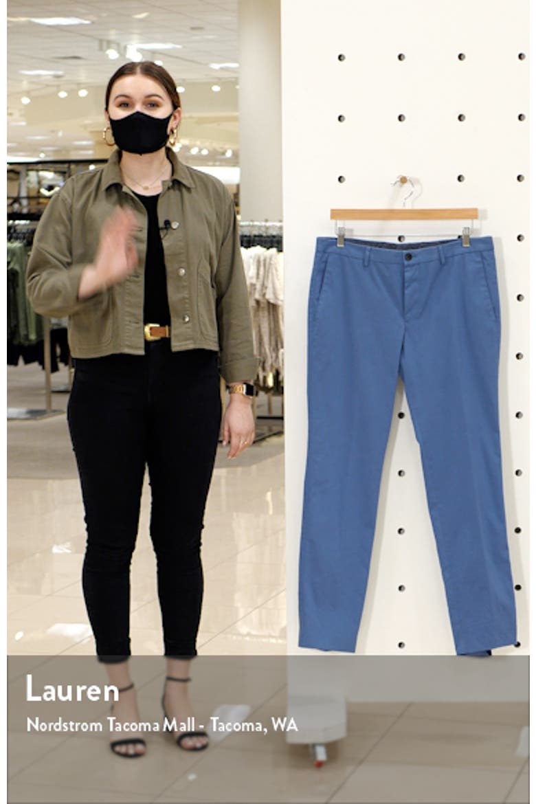 Stanino Flat Front Stretch Cotton Dress Pants video