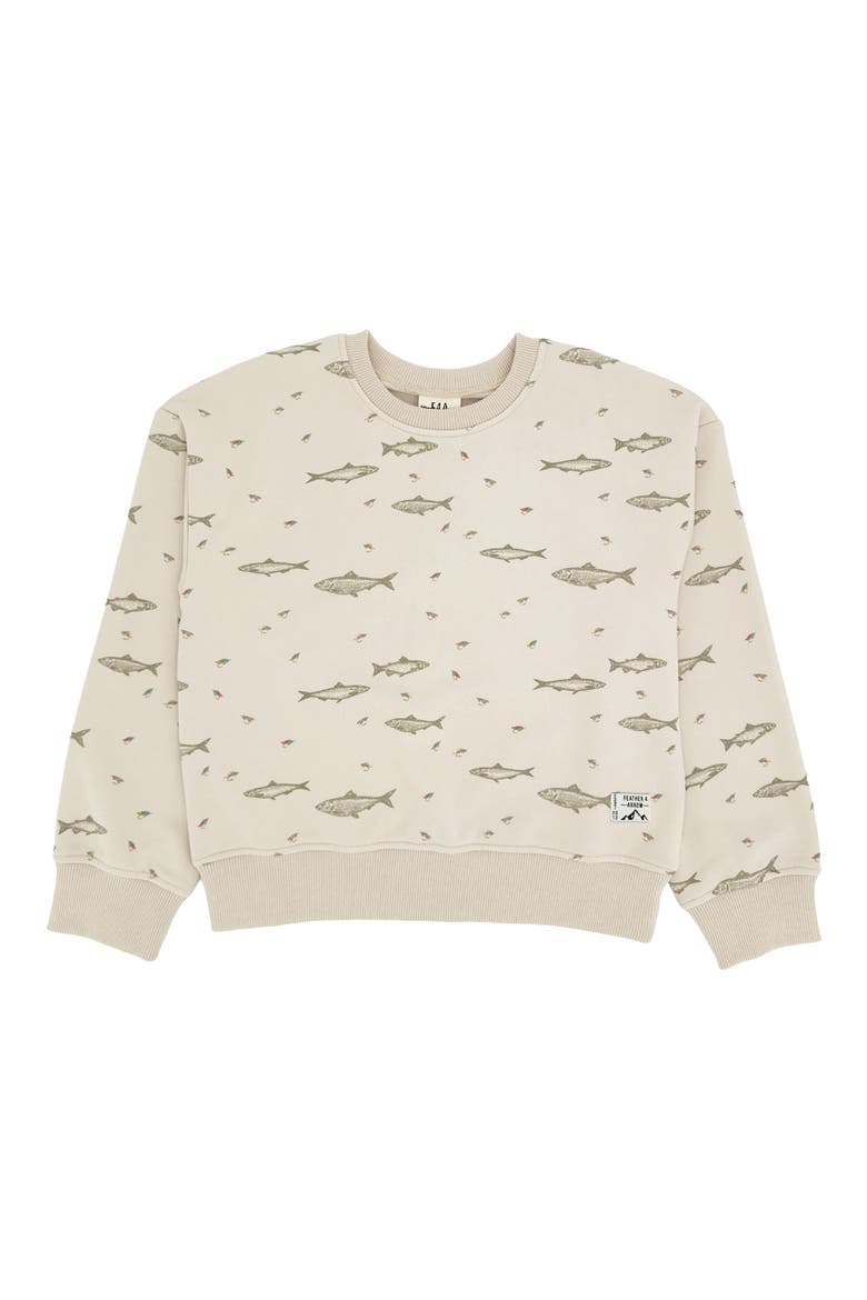 Kids' Ryder Fishing Cotton Blend Sweatshirt, Main, color, OATMEAL