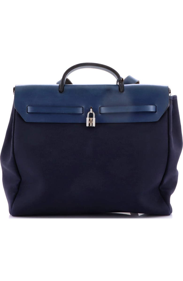 Pre-Owned Hermes Herbag Toile and Leather GM, Alternate, color, Bleu Indigo