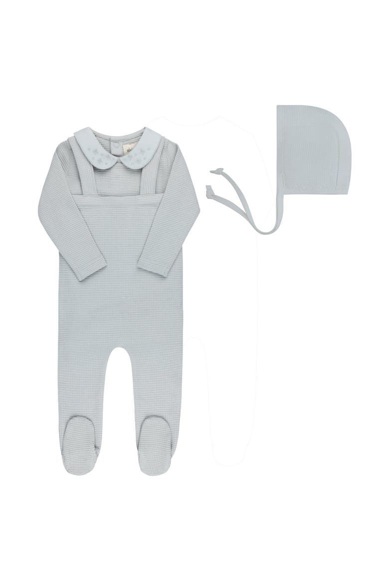 Embroidered Collar Collection - Bodysuit + Overalls + Bonnet, Main, color, Blue