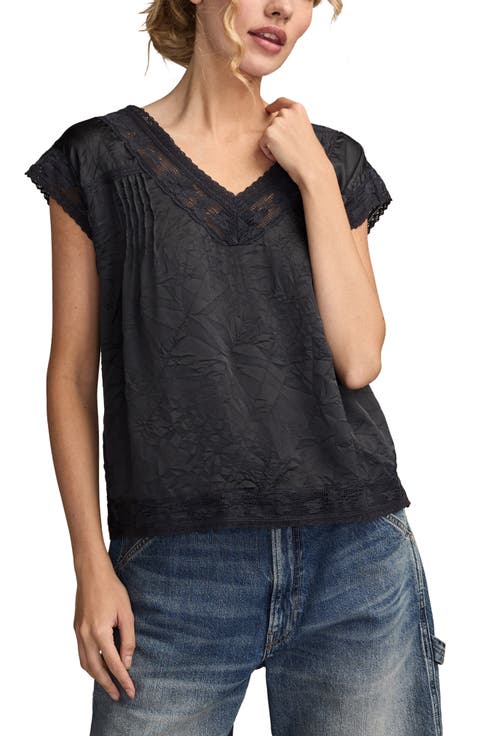 Lace Cap Sleeve Shirt