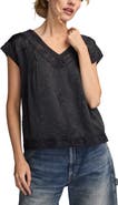 Lucky Brand Lace Cap Sleeve Shirt