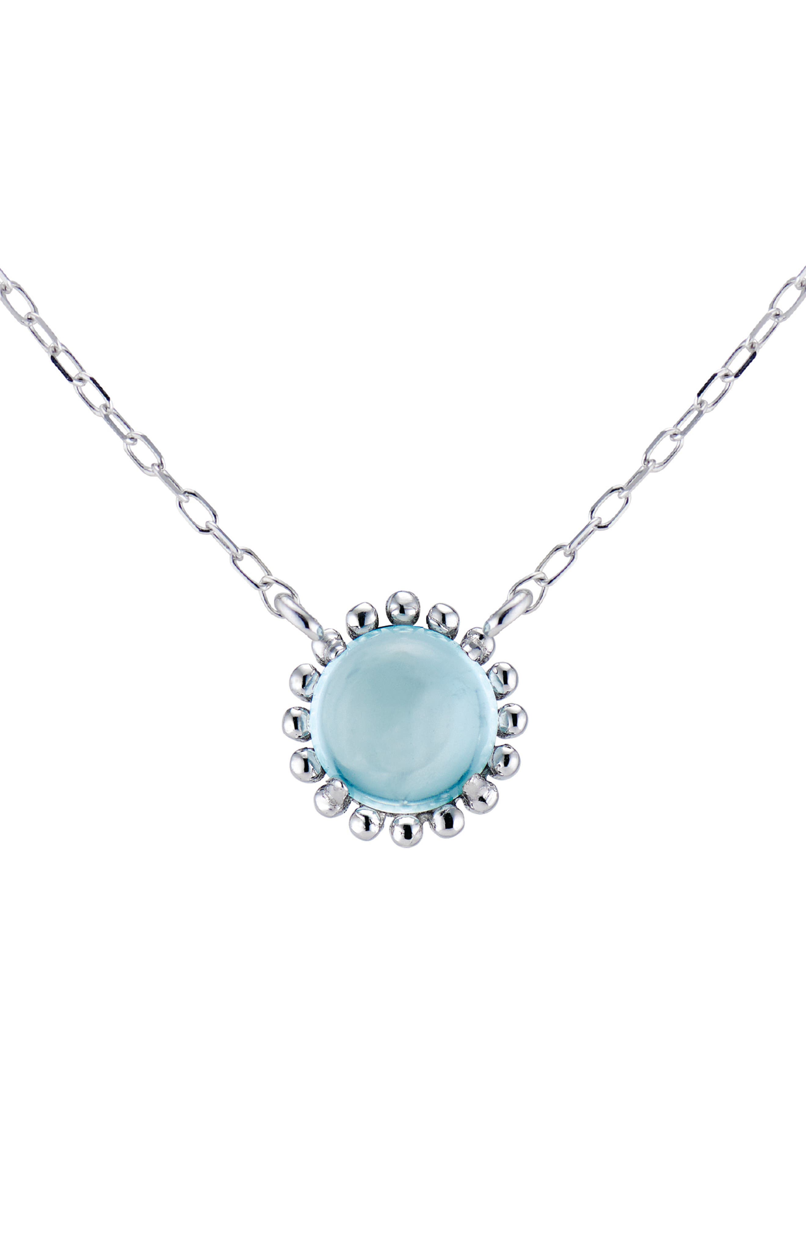 House of Frosted Sterling Silver Topaz Flower Pendant Necklace