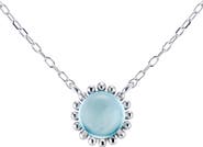 House of Frosted Sterling Silver Topaz Flower Pendant Necklace