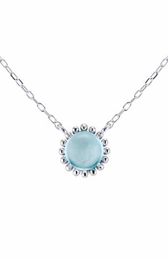 House of Frosted Sterling Silver Topaz Flower Pendant Necklace