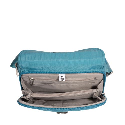 Baggallini Coastal Flip Lock Sling Bag In Seaside Blue
