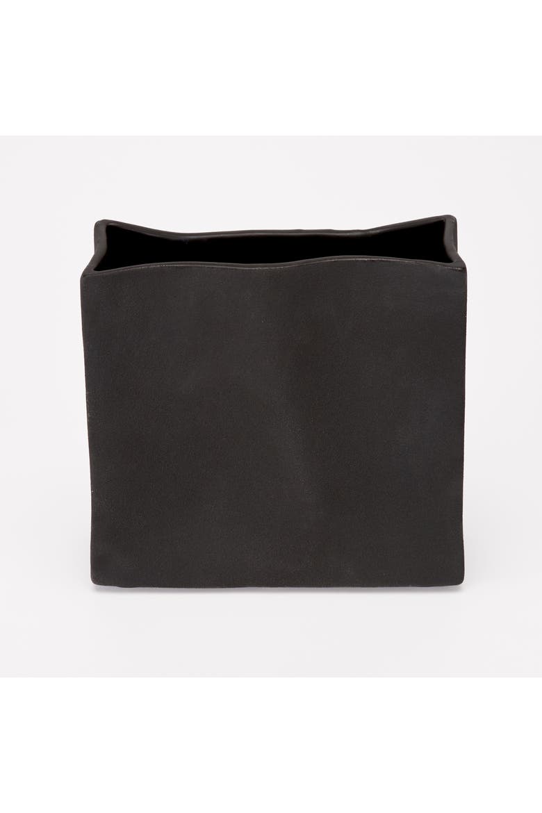 Rue Wide Vase, Alternate, color, Raw Noir