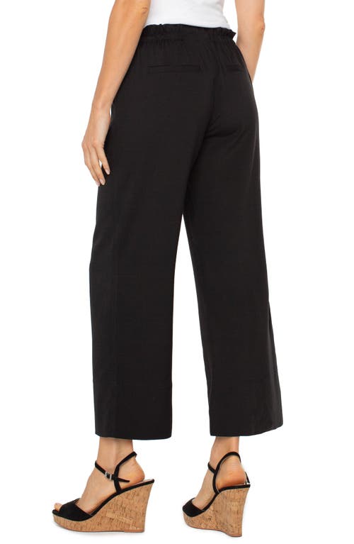 Liverpool Los Angeles Tie Waist Ankle Wide Leg Pants In Black