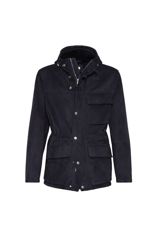 Brunello Cucinelli Shearling Parka In Black