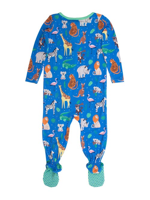 Rufflebutts Softsnooze Gender Inclusive One Piece Footie Pajamas In Blue