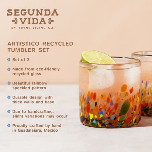 Twine Segunda Vida Artistico Recycled Tumblers Set Of 2 In Multicolor