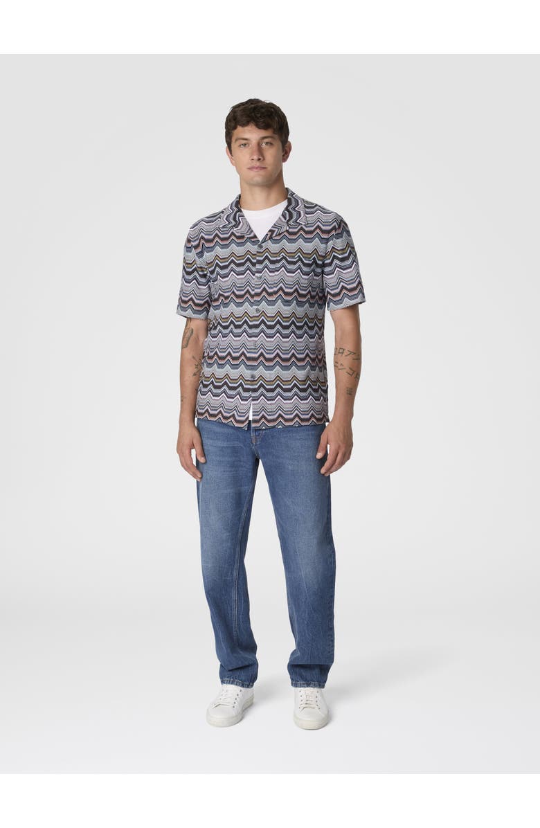 Missoni Bowling Shirt With Geometric Zigzag, Alternate, color, Multicoloured