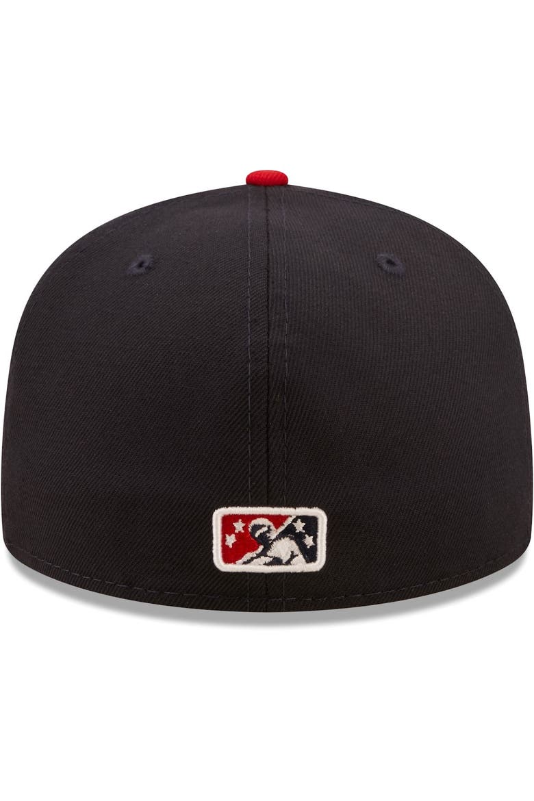 Men's New Era Navy Columbus Clippers Authentic Collection 59FIFTY Fitted Hat, Alternate, color, Navy