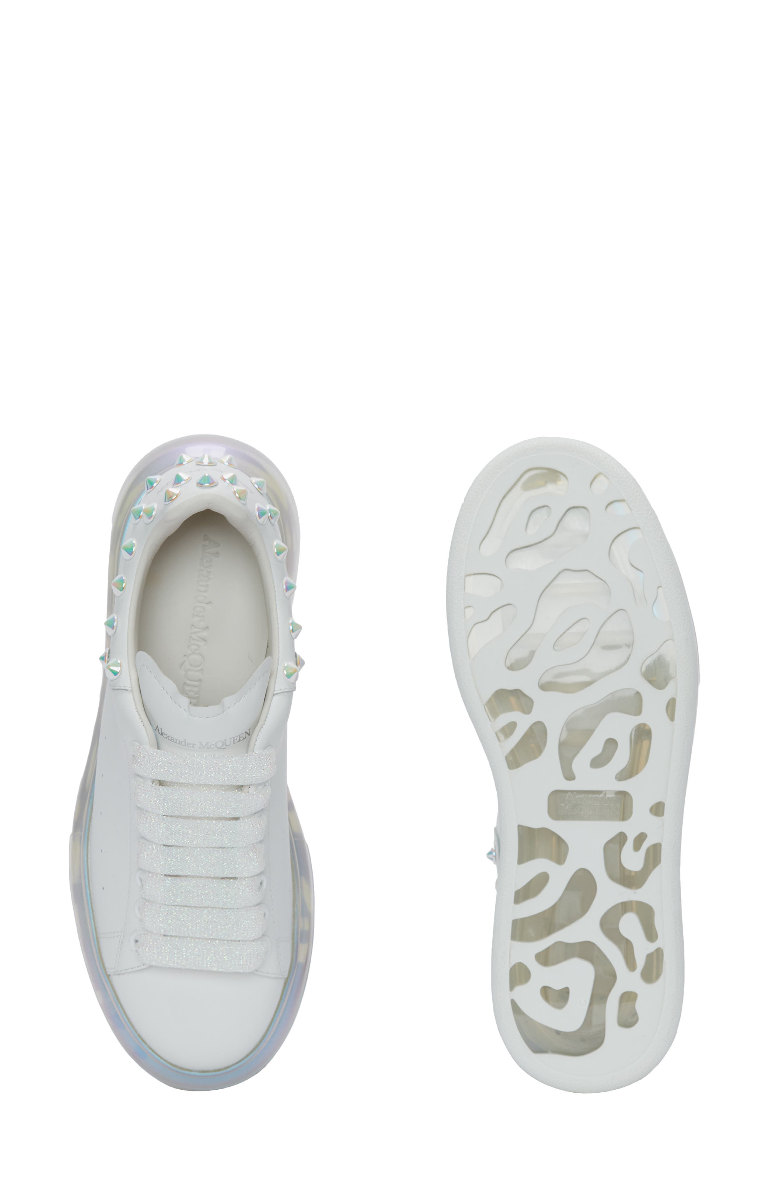 McQueen Alexander McQueen Iridescent Oversize Bubble Sole Platform Sneaker, Alternate, color, White/ Pearl