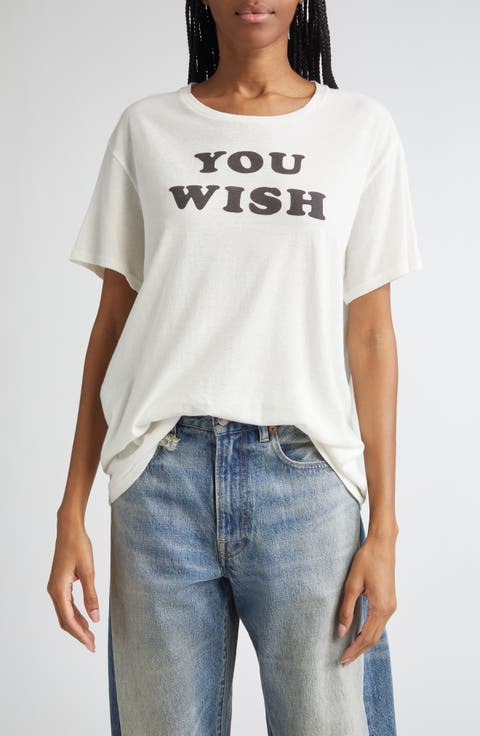 You Wish Cotton & Cashmere Graphic T-Shirt