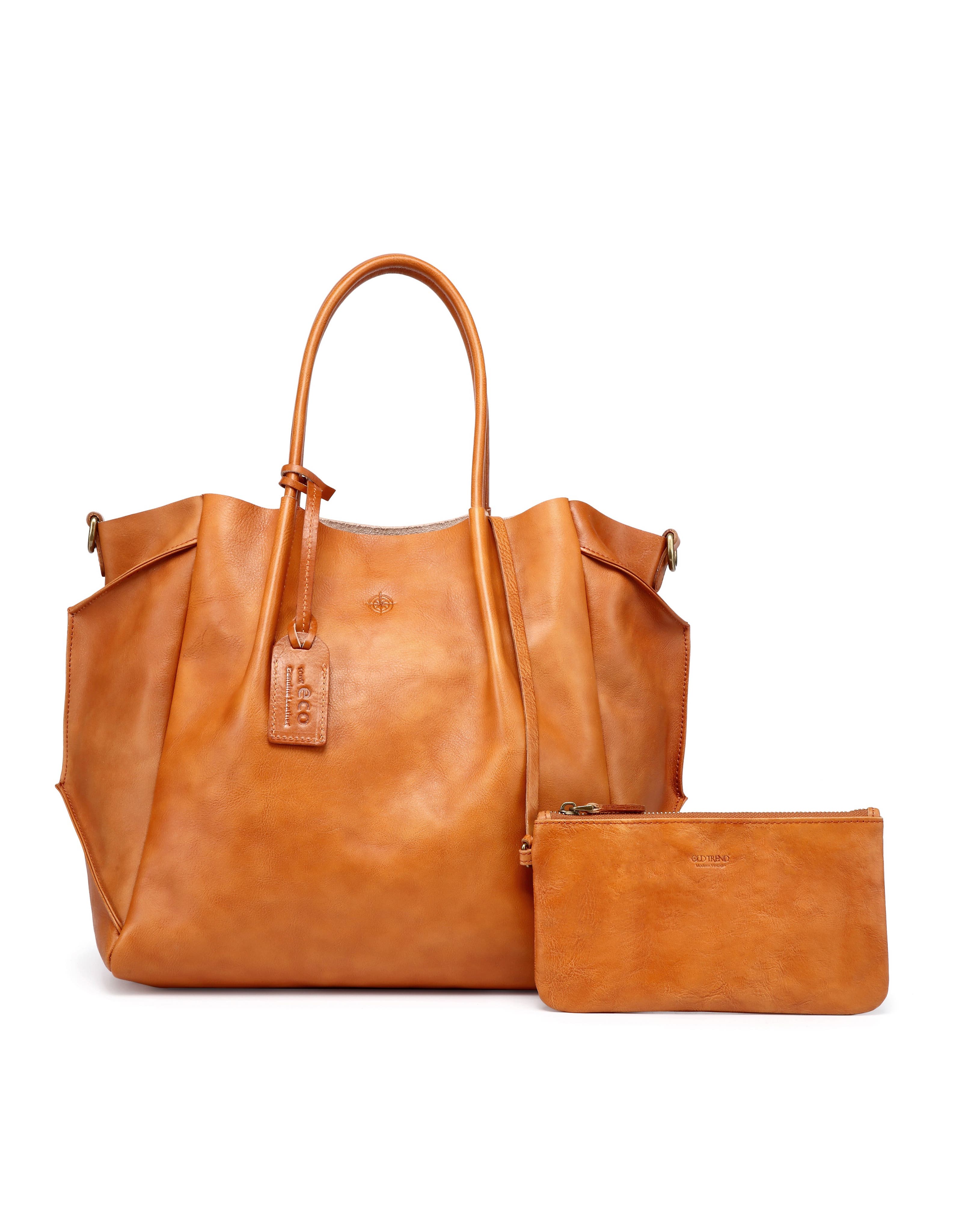 Sprout Land Genuine Leather Convertible Tote, Main, color, Chestnut