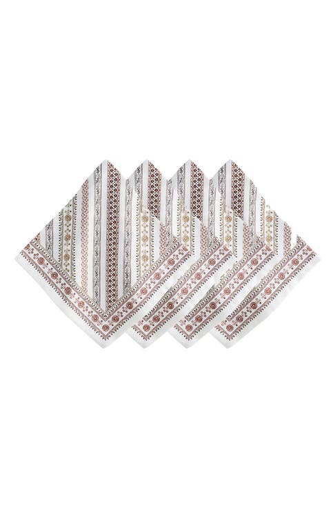 Set of 4 Seville Stripe Cotton Napkins