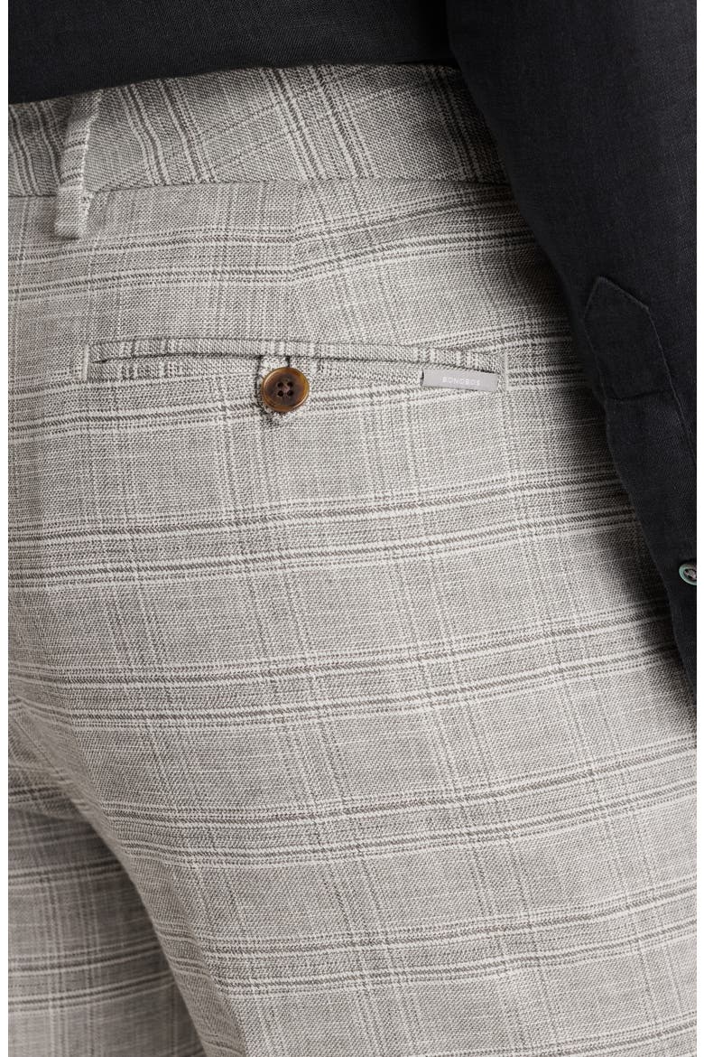 Primo Slim Fit Plaid Stretch Twill Chinos, Alternate, color, GRAY PLAID