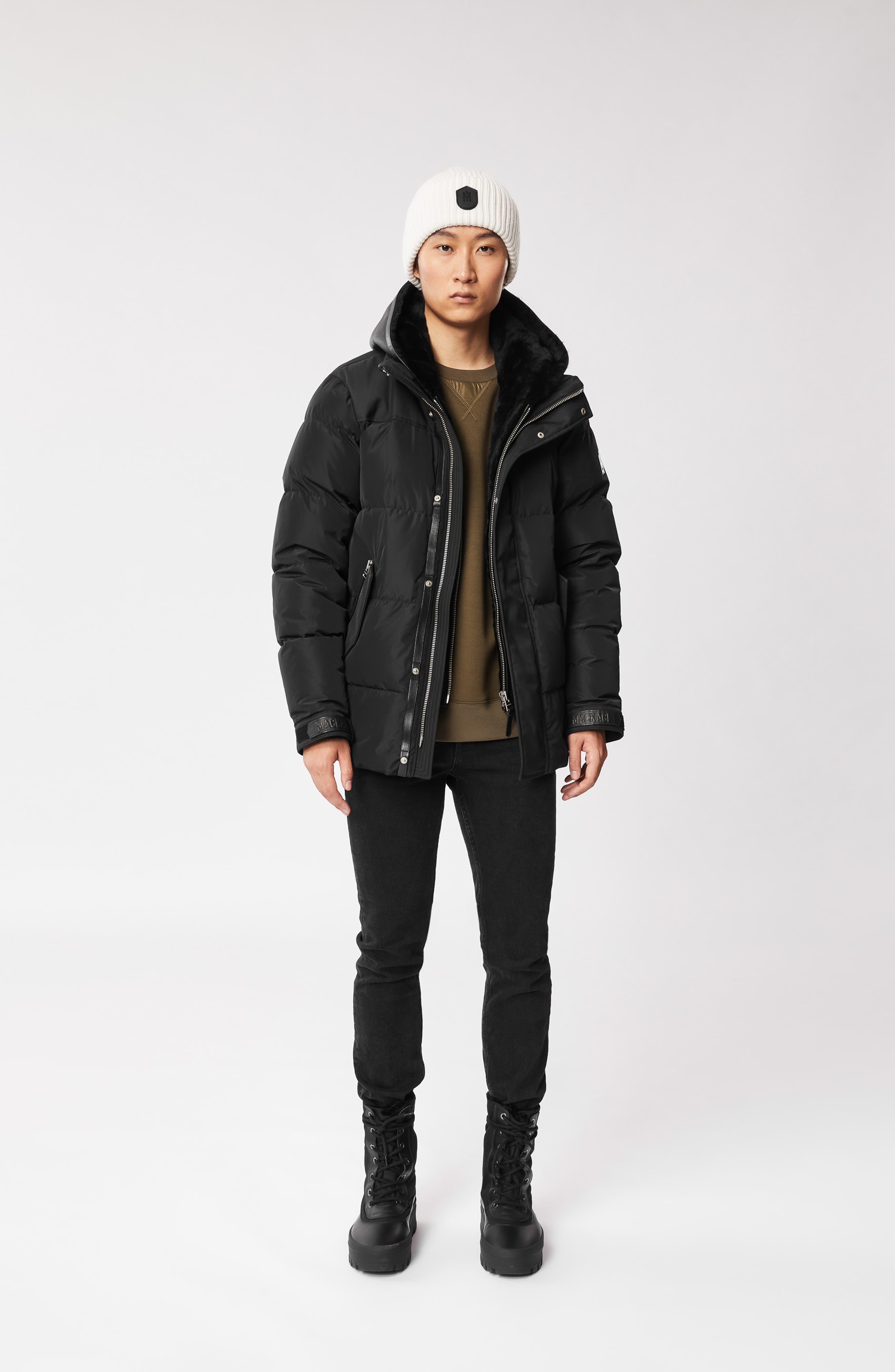 Мужские Mackage Riley Genuine Shearling Lined Down Jacket — фото 4