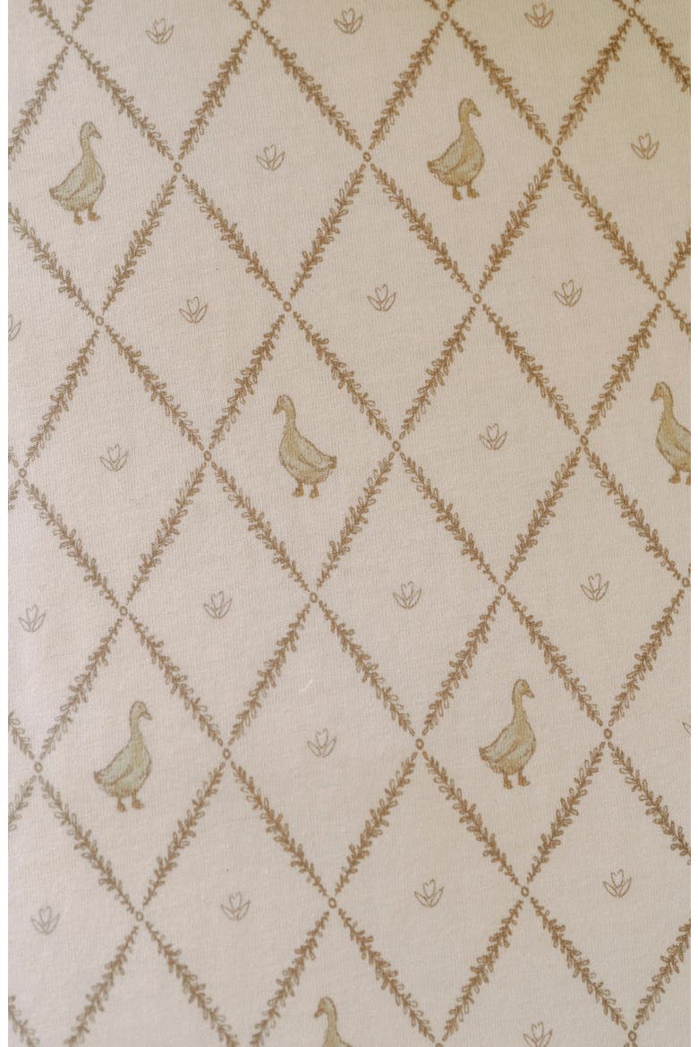Print Organic Cotton Crib Sheet, Alternate, color, EGGSHELL