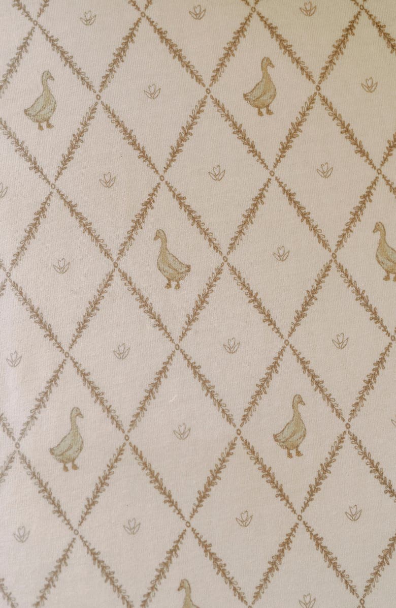 Oilo Print Organic Cotton Crib Sheet, Alternate, color, Eggshell